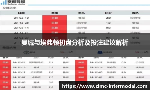 曼城与埃弗顿初盘分析及投注建议解析